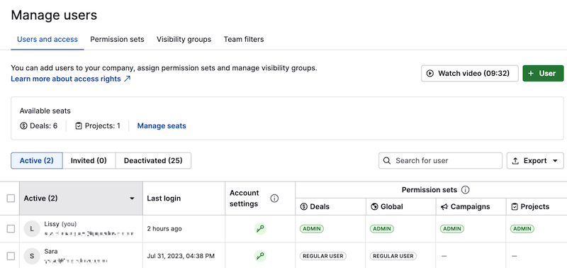 Users - Knowledge Base | Pipedrive