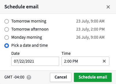 schedule email prompt