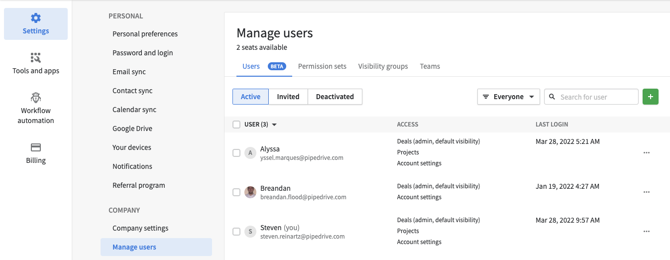 Manage Users