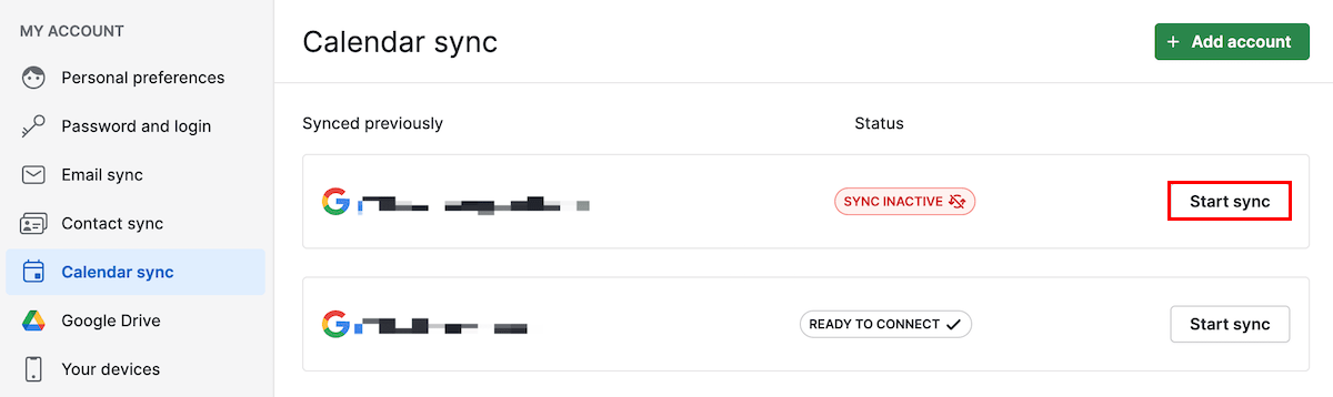 Restart sync