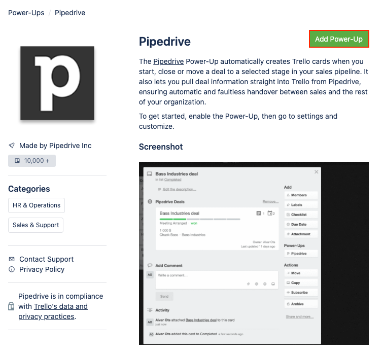 pipedrive trello integrations