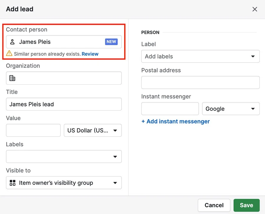 Exists contact. Dropdown field. Drop-add forms example. Add comment.